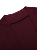 2PCS Wine Red 1960s Velvet Bodycon Dress