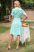 V Neck 1950s Swing Dress