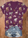 Women's Farm Animals Print T-Shirt