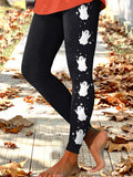 Women's Ghost Halloween Art Print Casual Stretch Pants