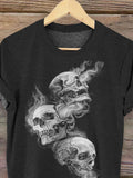 Punk Skull Gothic Art Pattern Print T-shirt