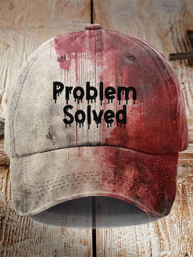 Unisex “Problem Solved” Bloody Halloween Print Hat