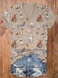 Women's Farm Animals Print T-Shirt