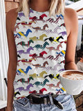 Women's Racing Horses Kenturky Printed Vest