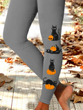 Women's Funny Cute Halloween Art Print Casual Stretch Pants