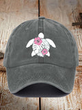 Unisex Maui Lahaina Hibiscus Turtle Print Hat