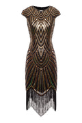 Gold Gatsby Glitter Fringe 1920s Dress