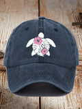 Unisex Maui Lahaina Hibiscus Turtle Print Hat