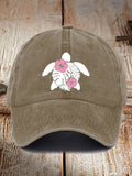 Unisex Maui Lahaina Hibiscus Turtle Print Hat