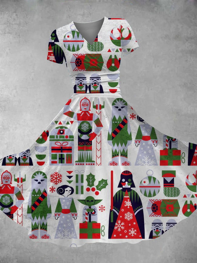 Women's Christmas Print Maxi Dress