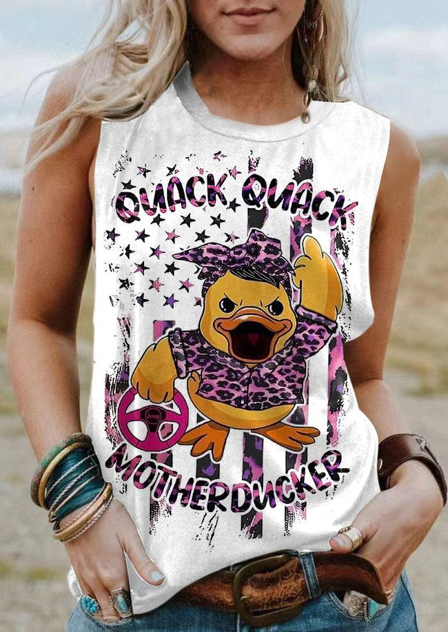 Quack Quack Motherducker Print Tank Top