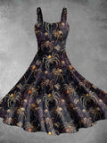 Women's Vintage Spider Print Two-Piece Dress