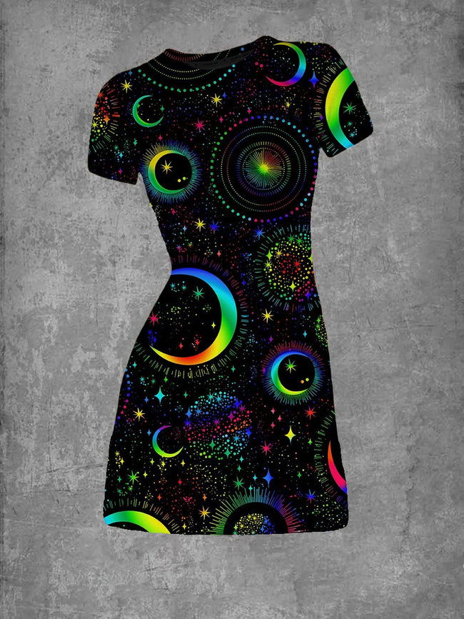 Women's Moons and Stars T-Shirt Dress