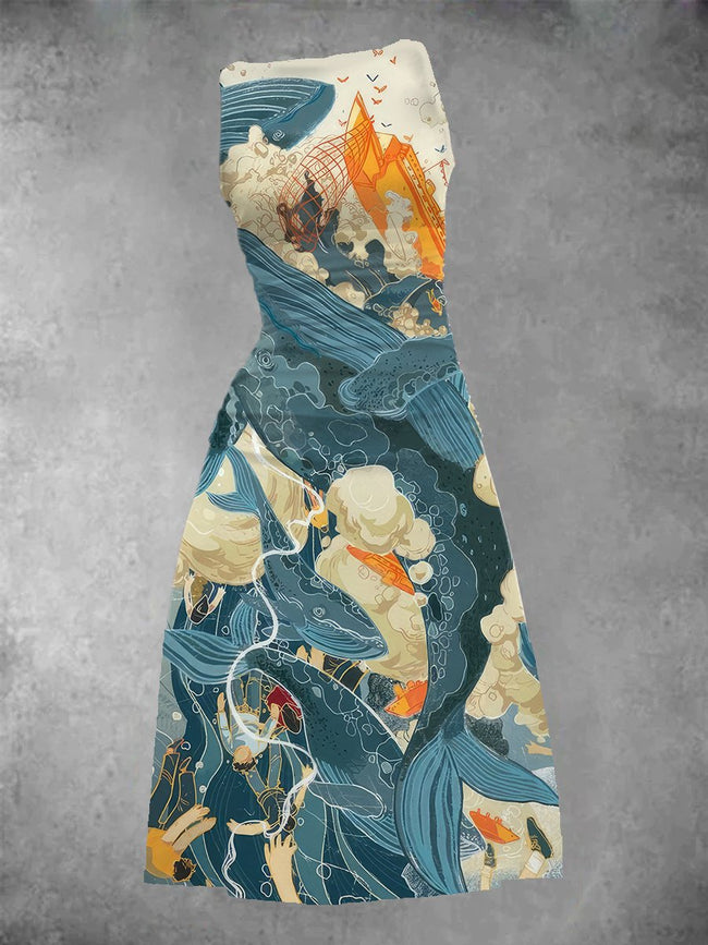 Women's Fantasy Wesen Print Maxi Dress