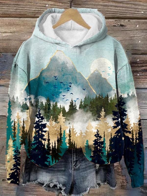 Pines Print Hoodie