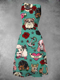 Women's Vintage Tattoo Pooch Maxi Dress