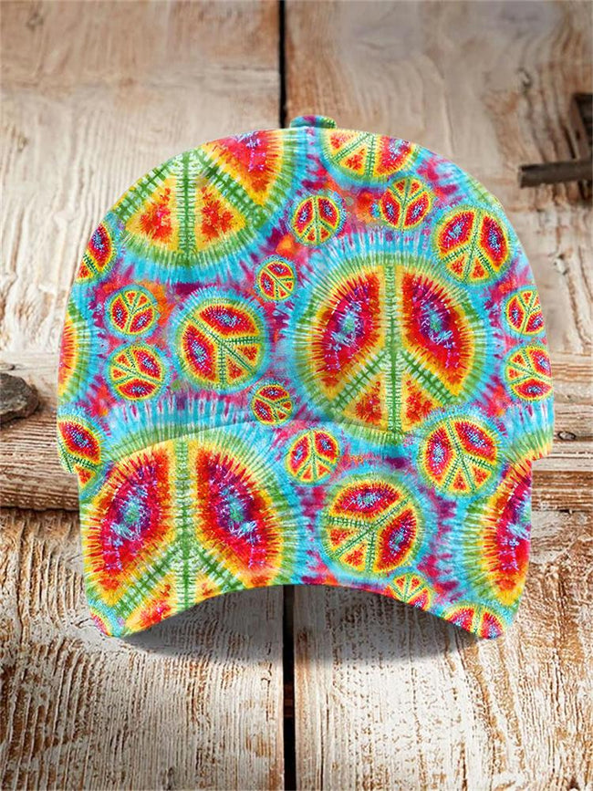 Retro Hippie Style Print Hat