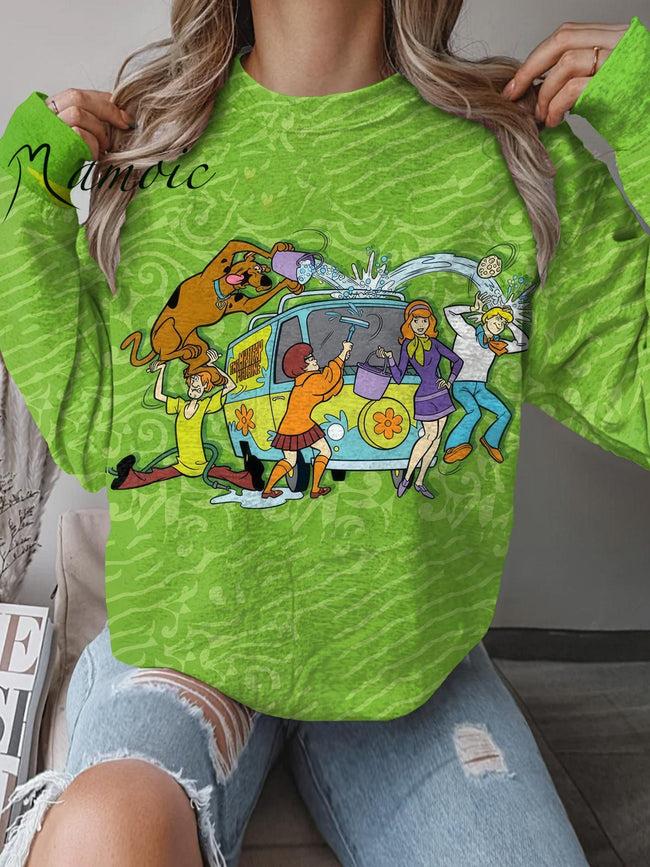 Vintage Christmas Trip Print Sweatshirt