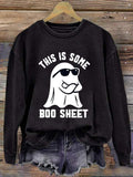 Halloween This Is Some Boo Sheet Print Sweatshirt