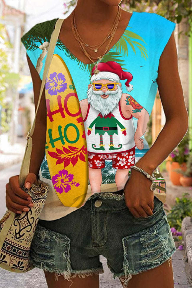 Women's Santa Claus Sleeveless Tank Top