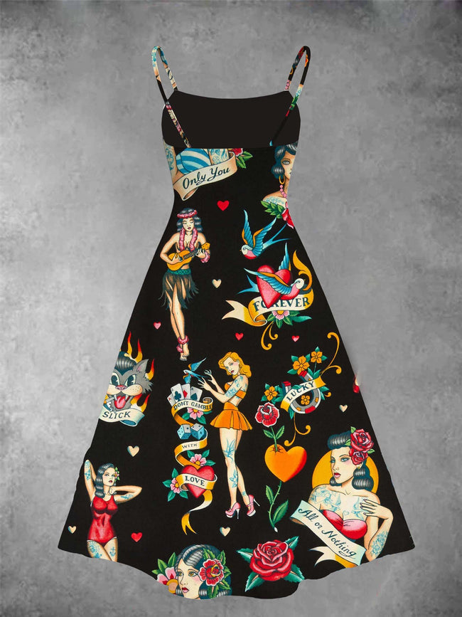 Women's Always Love Girls Print Two-Piece Dress