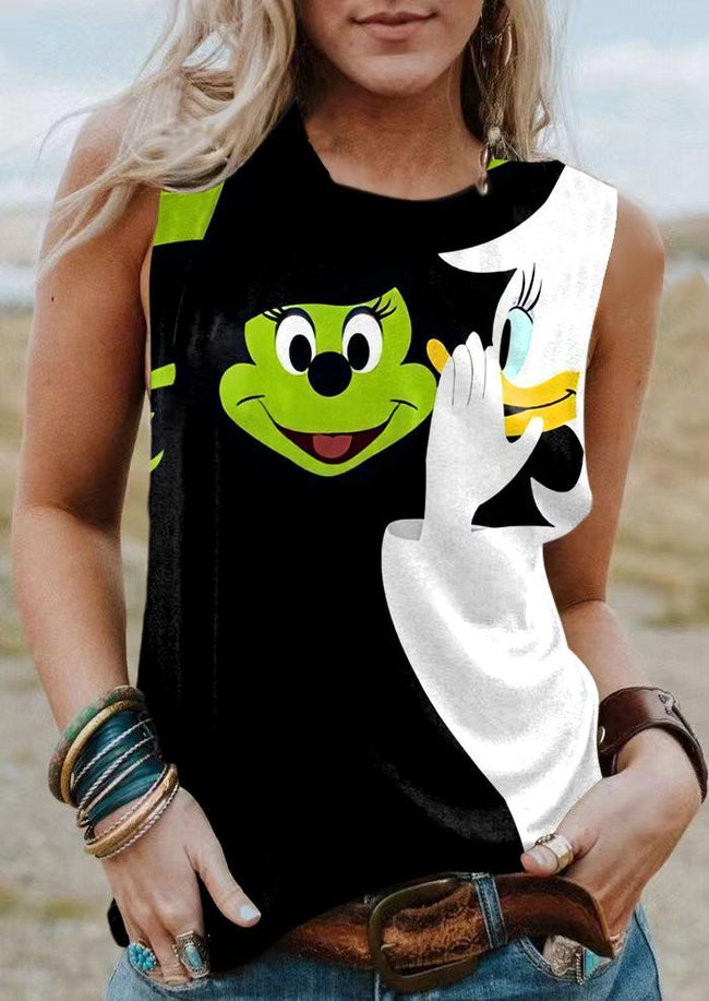 Halloween Witch Print Tank Top