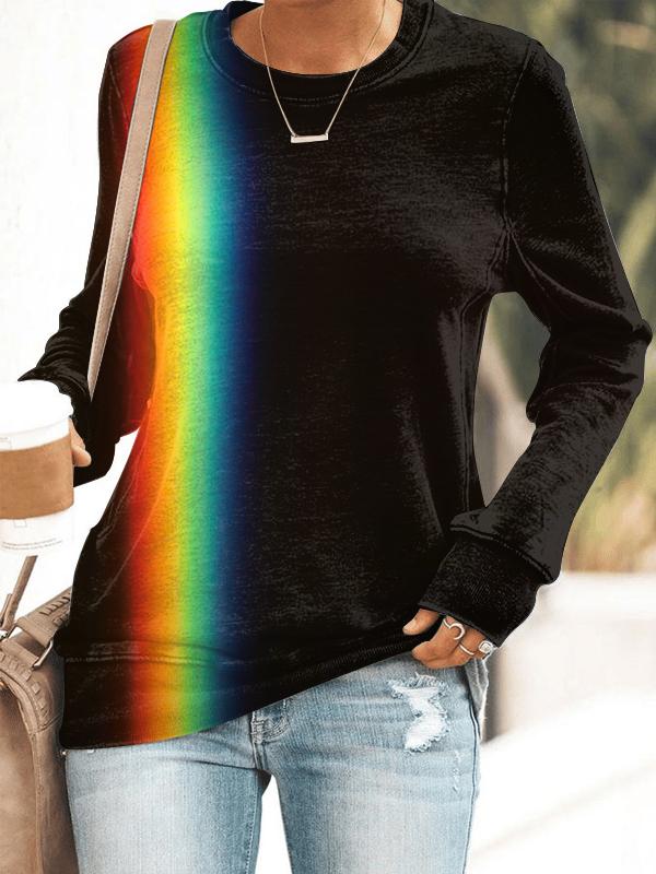 Vintage LGBT Rainbow Print Long Sleeve Sweatshirt