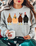 Сute Christmas Chickens Sweatshirt
