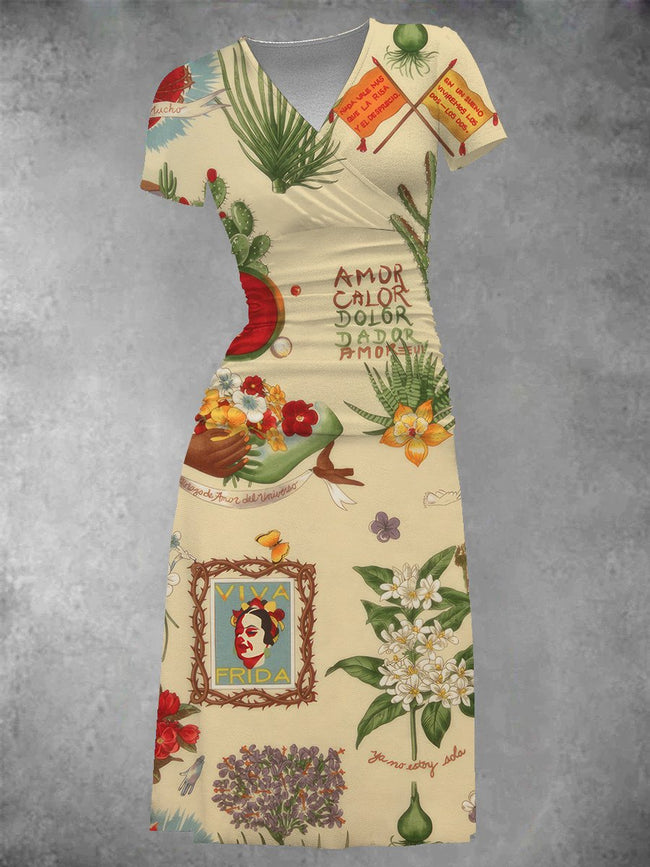 Women's Viva Frida Print Two-Piece Midi Dress Set