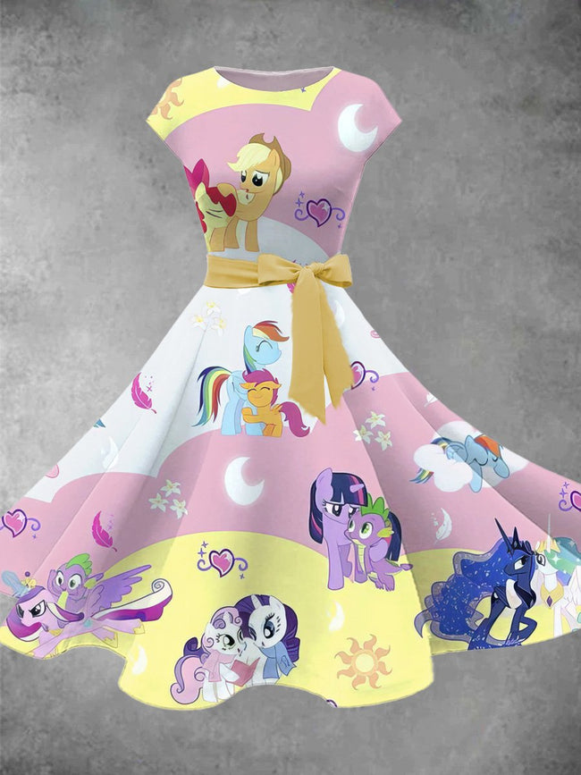 Women's Retro MLP Pony Midi Dress