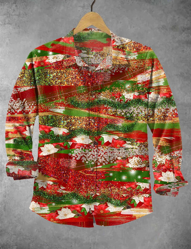 Vintage Christmas Print Casual Pullover Sweater