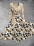 Women's Vintage New Years Print Two-Piece Dress