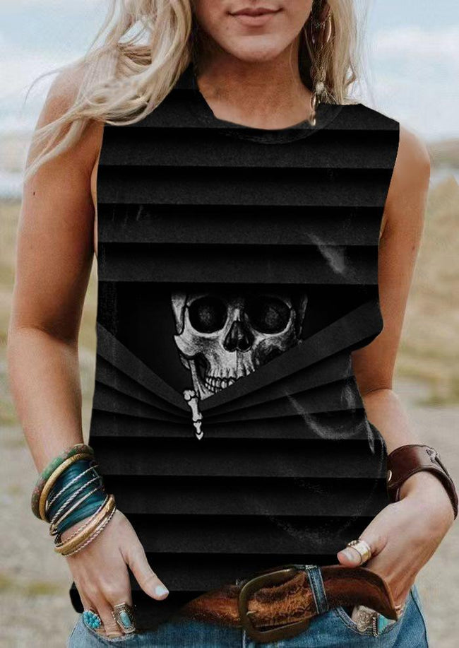 Vintage I See You Halloween Print Tank Top