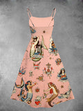 Women's Pink Vintage Mermaid Two-Piece Dress