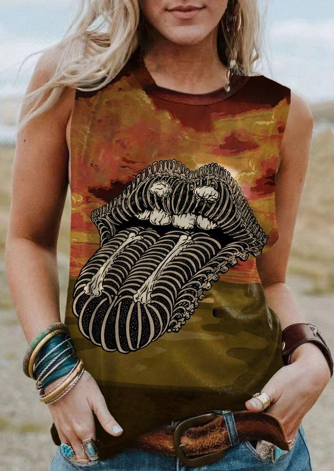 Vintage Lip Print Tank Top