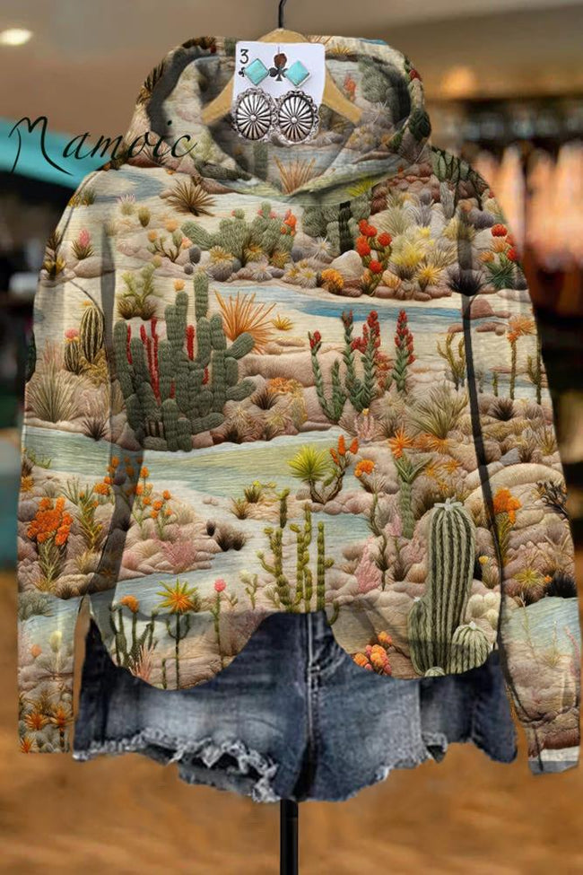 Vintage Western Art Print Casual Sweatshirt Hoodie