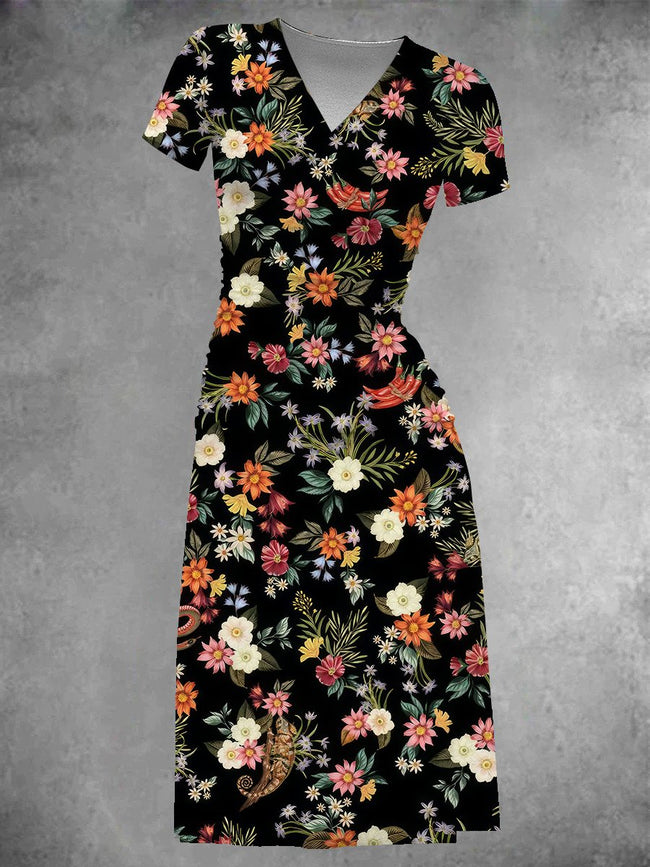 Women's Floral Print Midi Dress