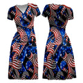 Women's Vintage American Tie Dye Print Midi Dress