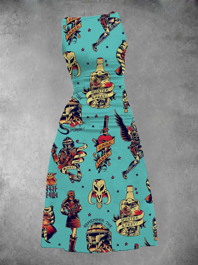 Women's This Is The Way Vintage Tattoo Print Maxi Dress