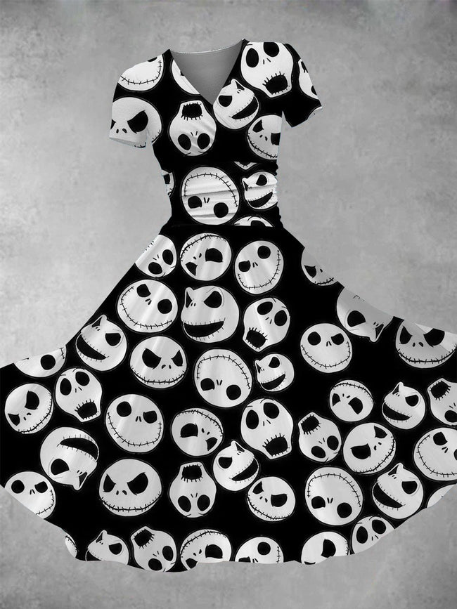 Women's Halloween Nightmare Print Maxi Dress