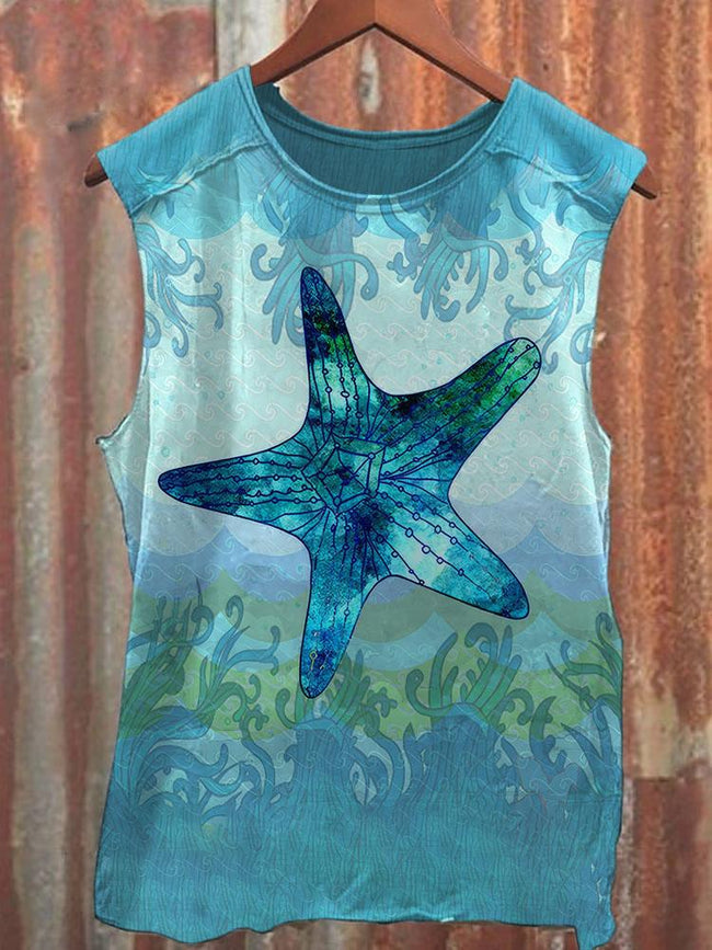 Unisex Starfish Graphic Print Tank Top