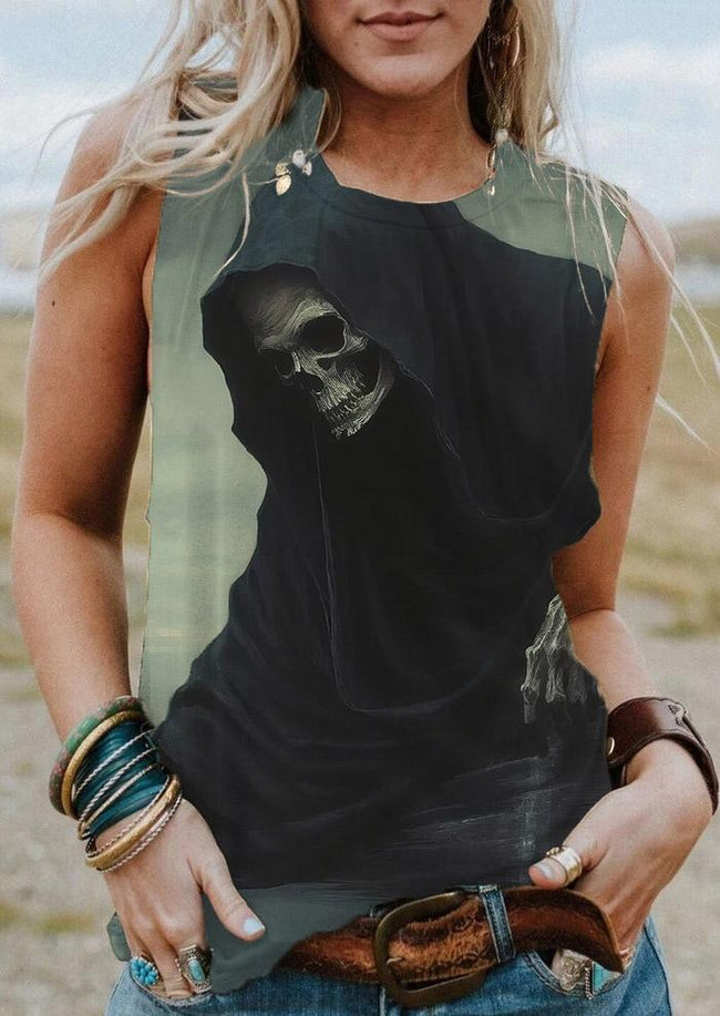 Vintage Grim Reaper Halloween Tank Top