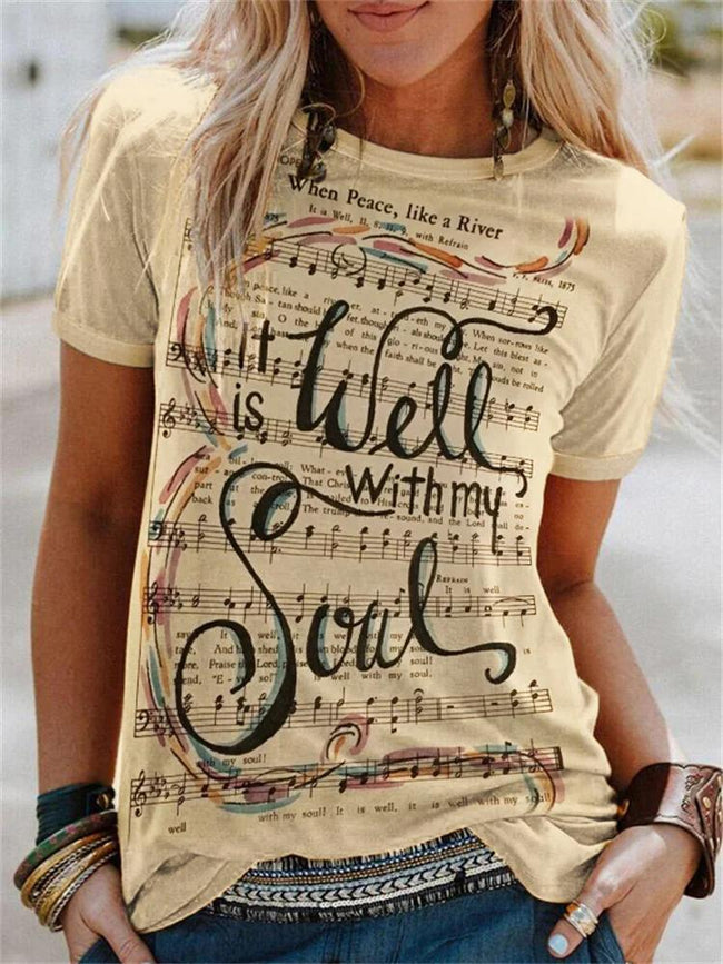 It Is Well With My Soul Sheet Music T-Shirt Blouse