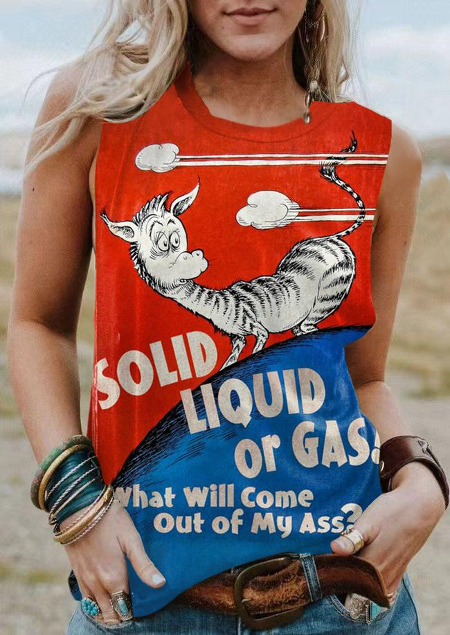 Retro Funny Art Print Tank Top