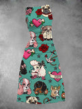 Women's Vintage Tattoo Pooch Maxi Dress