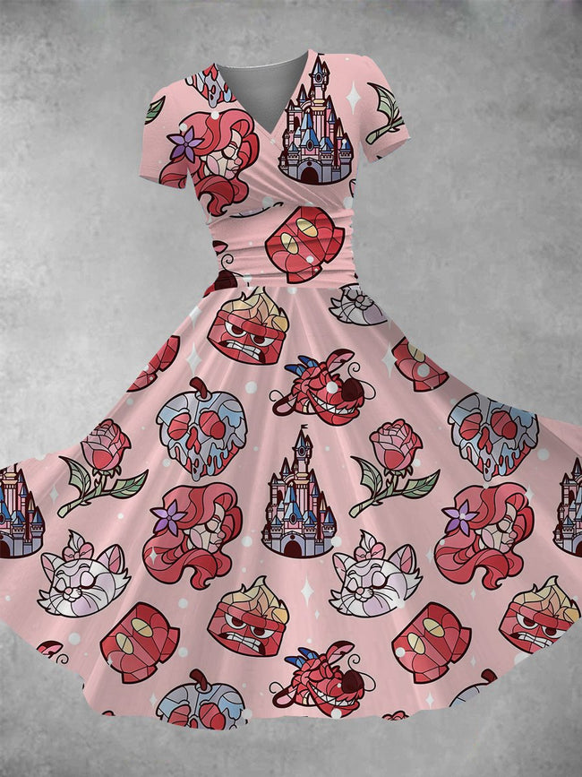 Women's Vintage Cute Print Maxi Dress