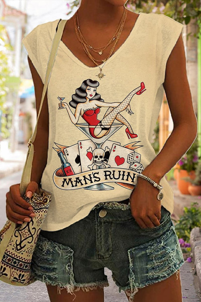 Women's Man's Ruin Sleeveless Tank Top