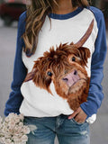 Highland Cow Print Sweatshirt