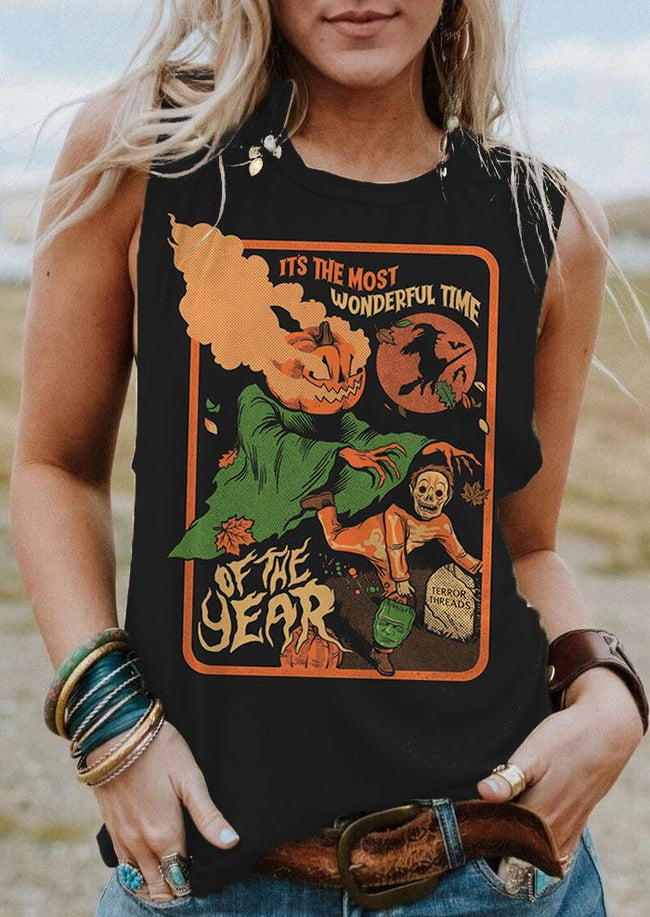 Vintage Halloween It's The Most Wonderful Time Of The Year Tank Top