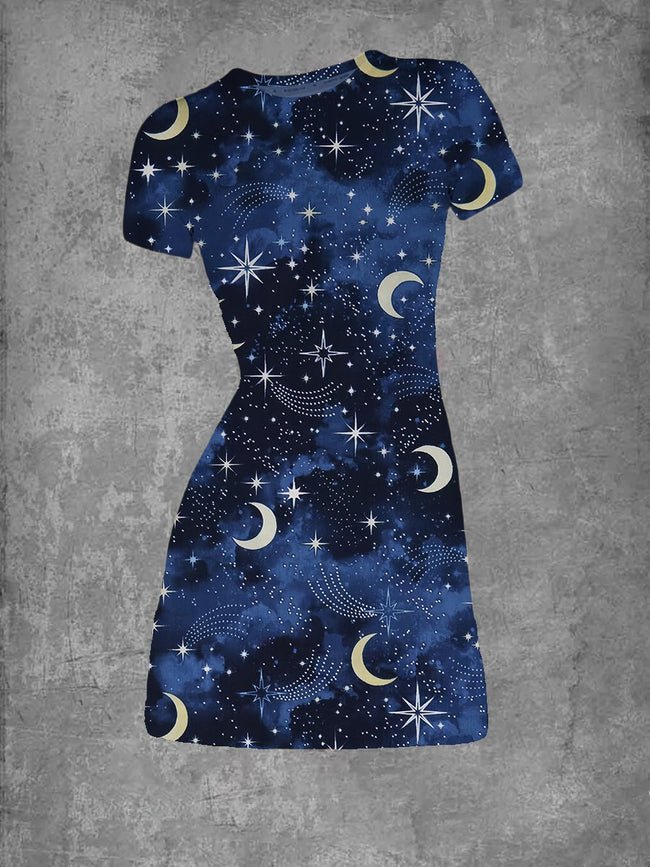 Women's Star Moon T-Shirt Dress